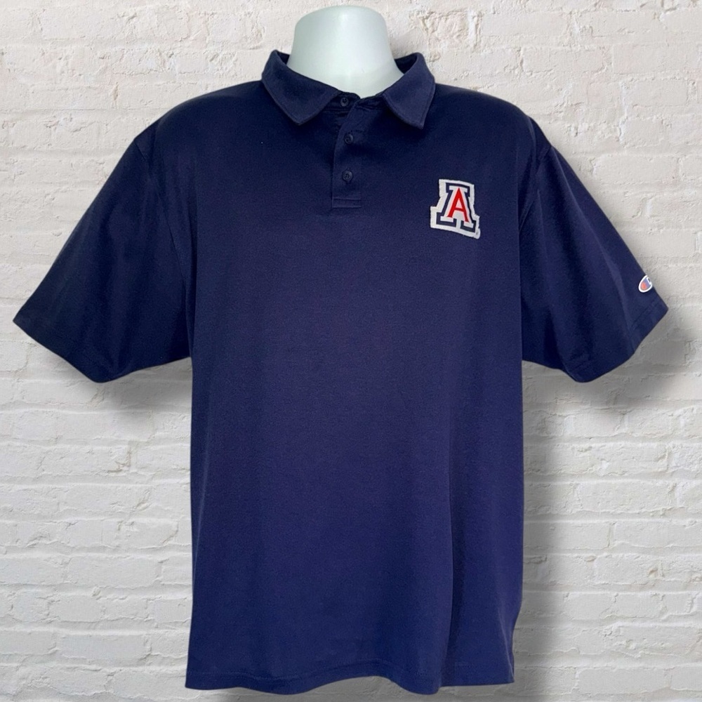 Champion Arizona Wildcats Polo Shirt XL Navy Blue NCAA Logo College Football